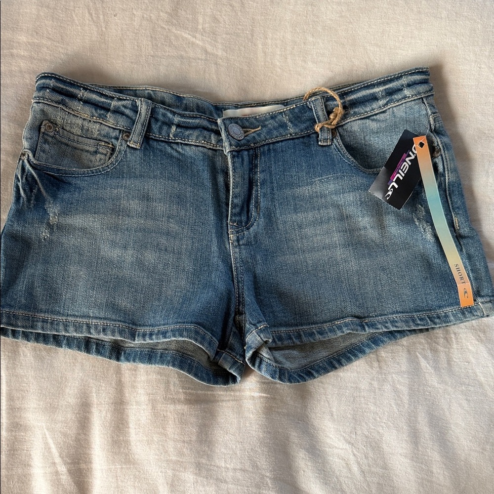 O'Neill Women's Distressed Indigo Denim Jean Shorts, size 9